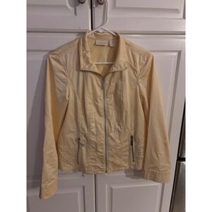 Chico's Women's Lightweight Full Zip‎ Jacket with Pockets - Yellow